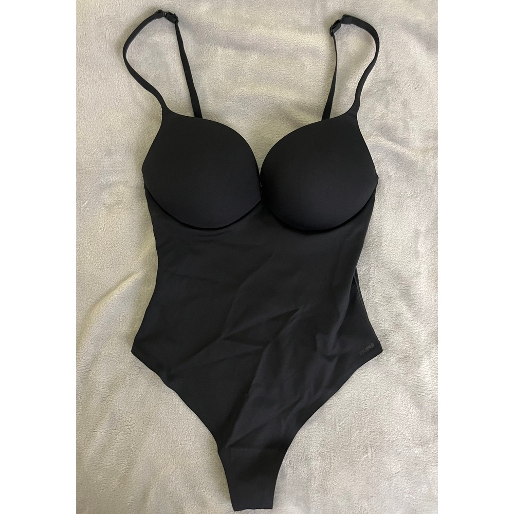 SKIMS Small Ultimate Body Thong Bodysuit Onyx Black SL-THG-8044W Hourglass NWT